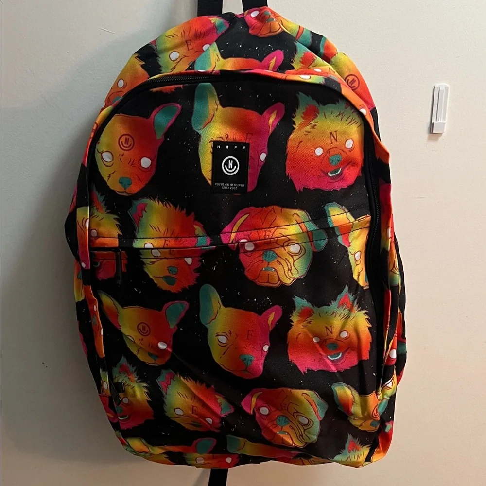 Neff Colorful Dog Print Backpack - Picture 1 of 7